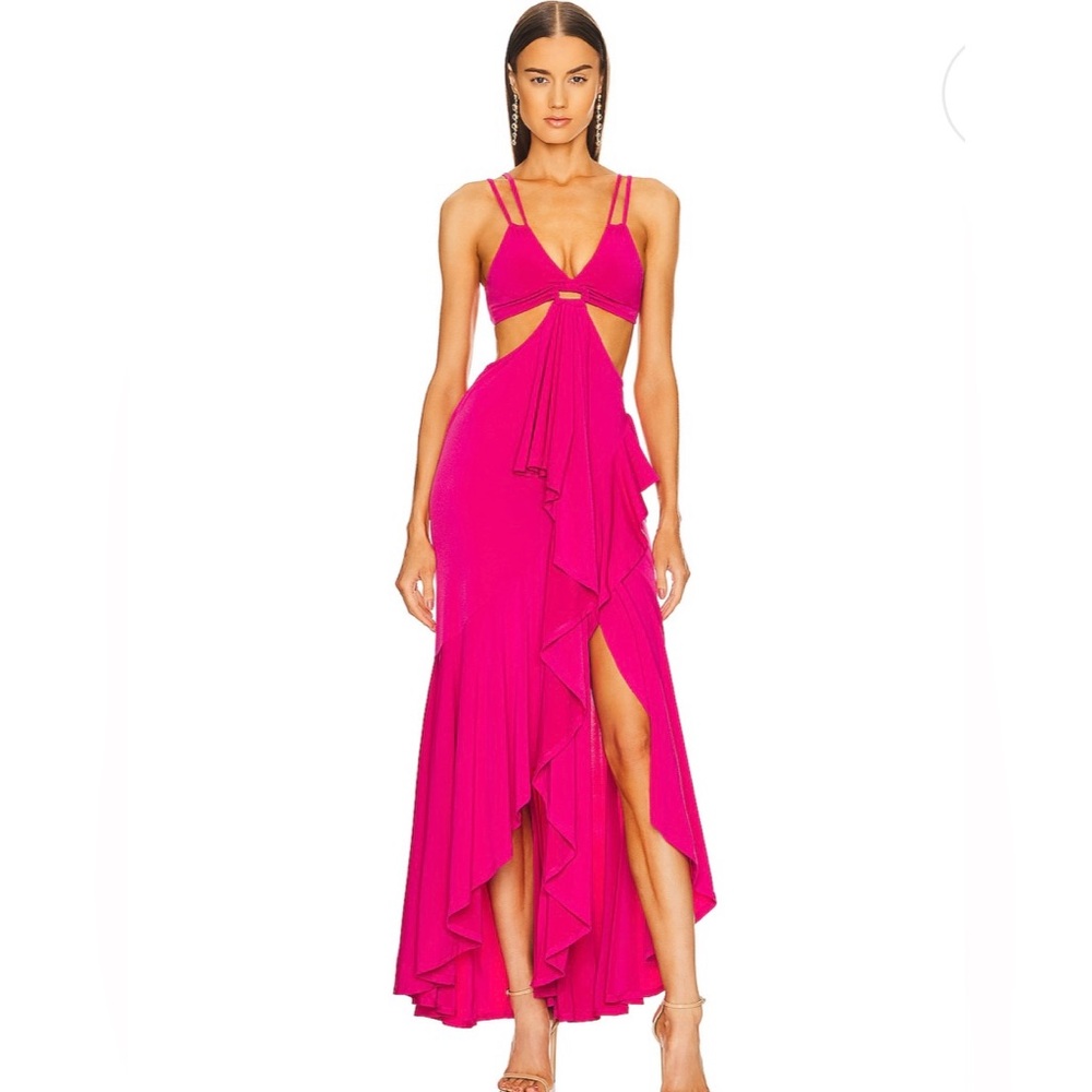 Michael Costello x REVOLVE Trent Gown in Hot Pink